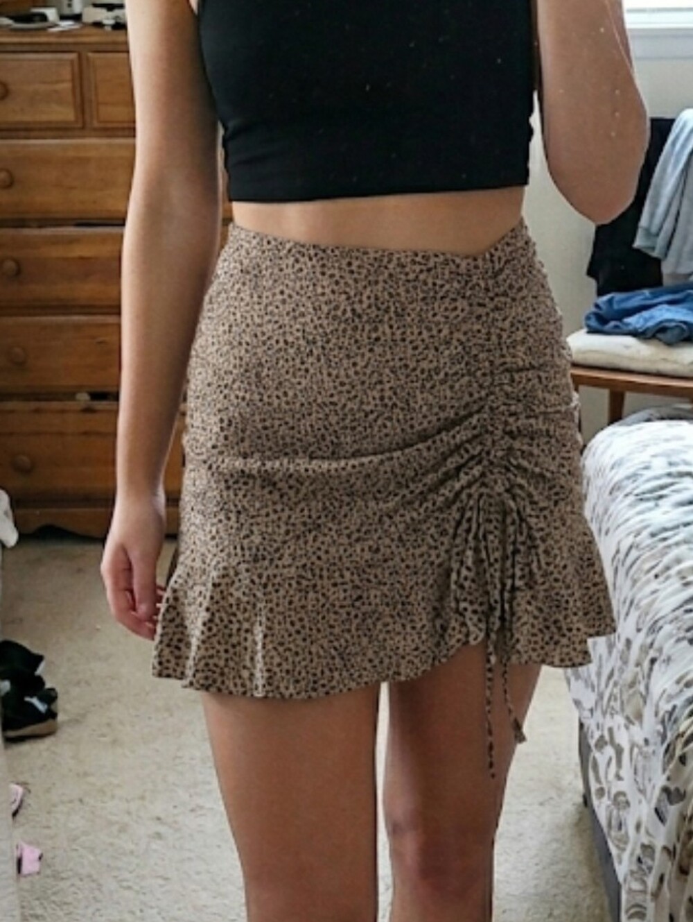 URBAN Romantics Brown Leopard Print Mini Skirt